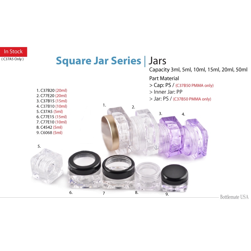 Assorted Square Jars